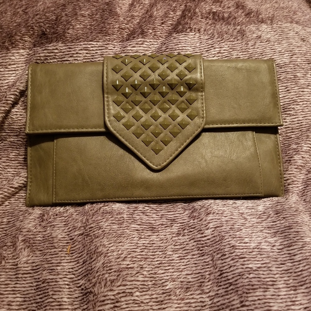 Studded  Faux leather clutch